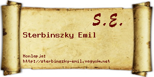 Sterbinszky Emil névjegykártya