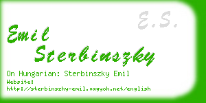 emil sterbinszky business card